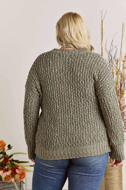 Textured olive sweater