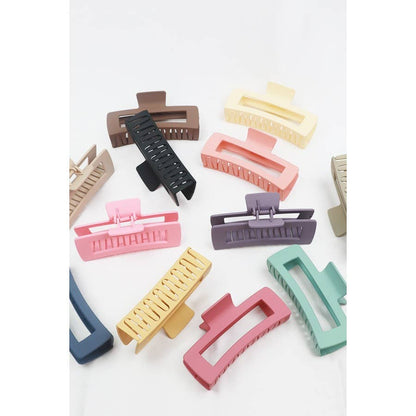 Love and Repeat - Matte Jumbo Cut Out Rectangle Hair Claw: MIX COLOR / ONE