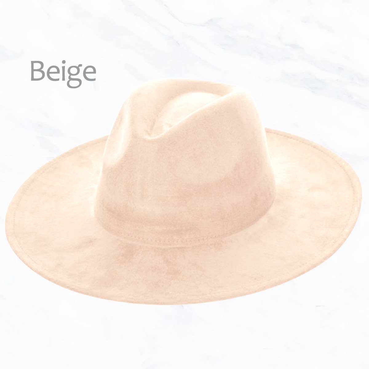 Suzie Q USA - Suede Large Eaves Peach Top Fedora Hat: Pastel Pink