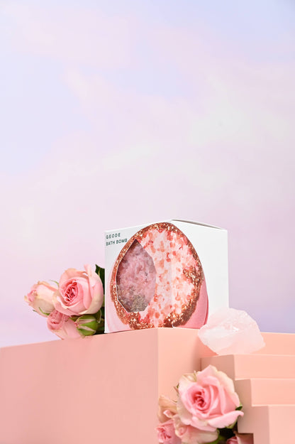 Crystal Geode Bath Bomb | Rose Quartz