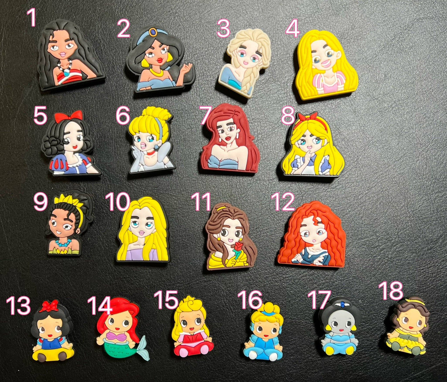 JuliesDecal - Princesses and Brave Girls shoe charms: Set A 14pcs