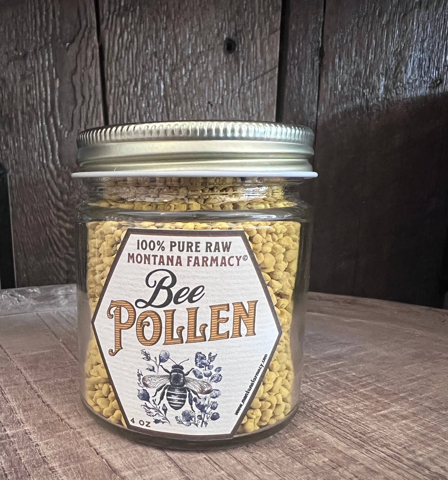 Montana Farmacy Bee Pollen 4oz Small Glass Jar