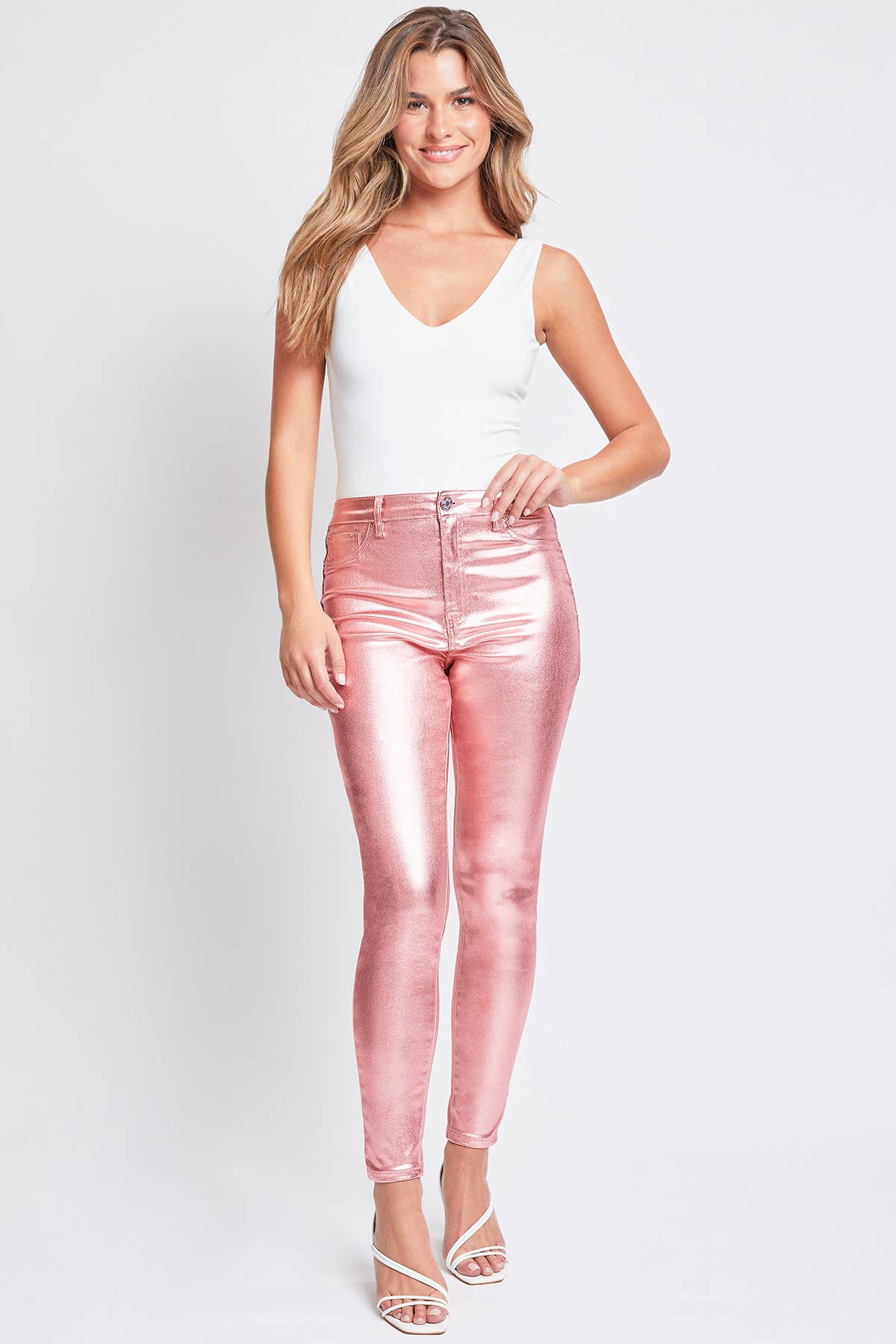 Junior High Rise Metallic Skinny Jean