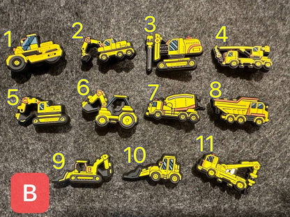 JuliesDecal - Concrete machine Construction Machine Vehicle Road Pile Driver Design shoe charms Best Quality: Set H 6pcs