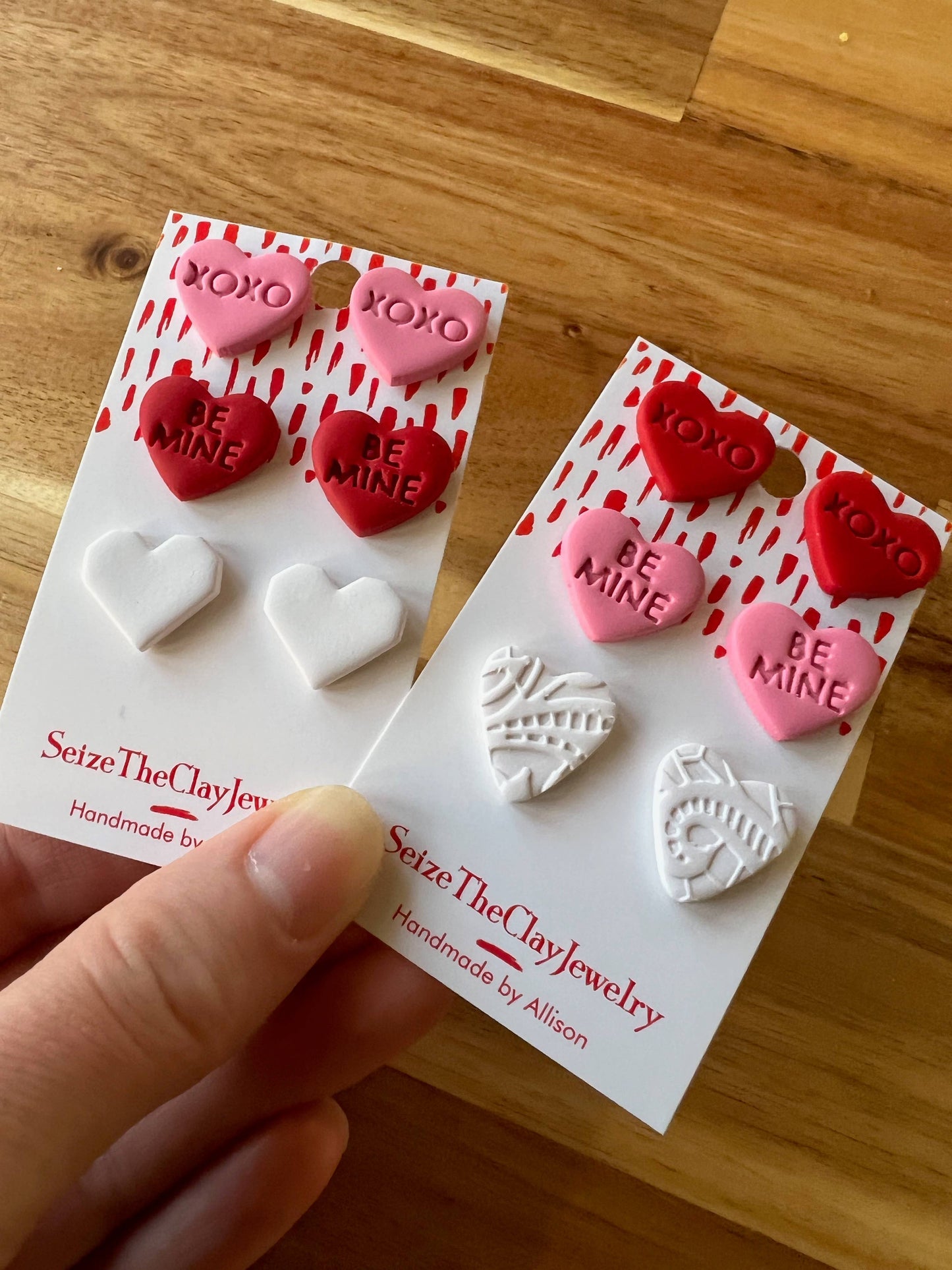 Valentine's Clay Studs