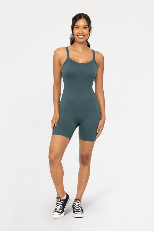 Sleeveless Micro-Ribbed Unitard