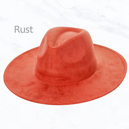 Suzie Q USA - Suede Large Eaves Peach Top Fedora Hat: Light Pink