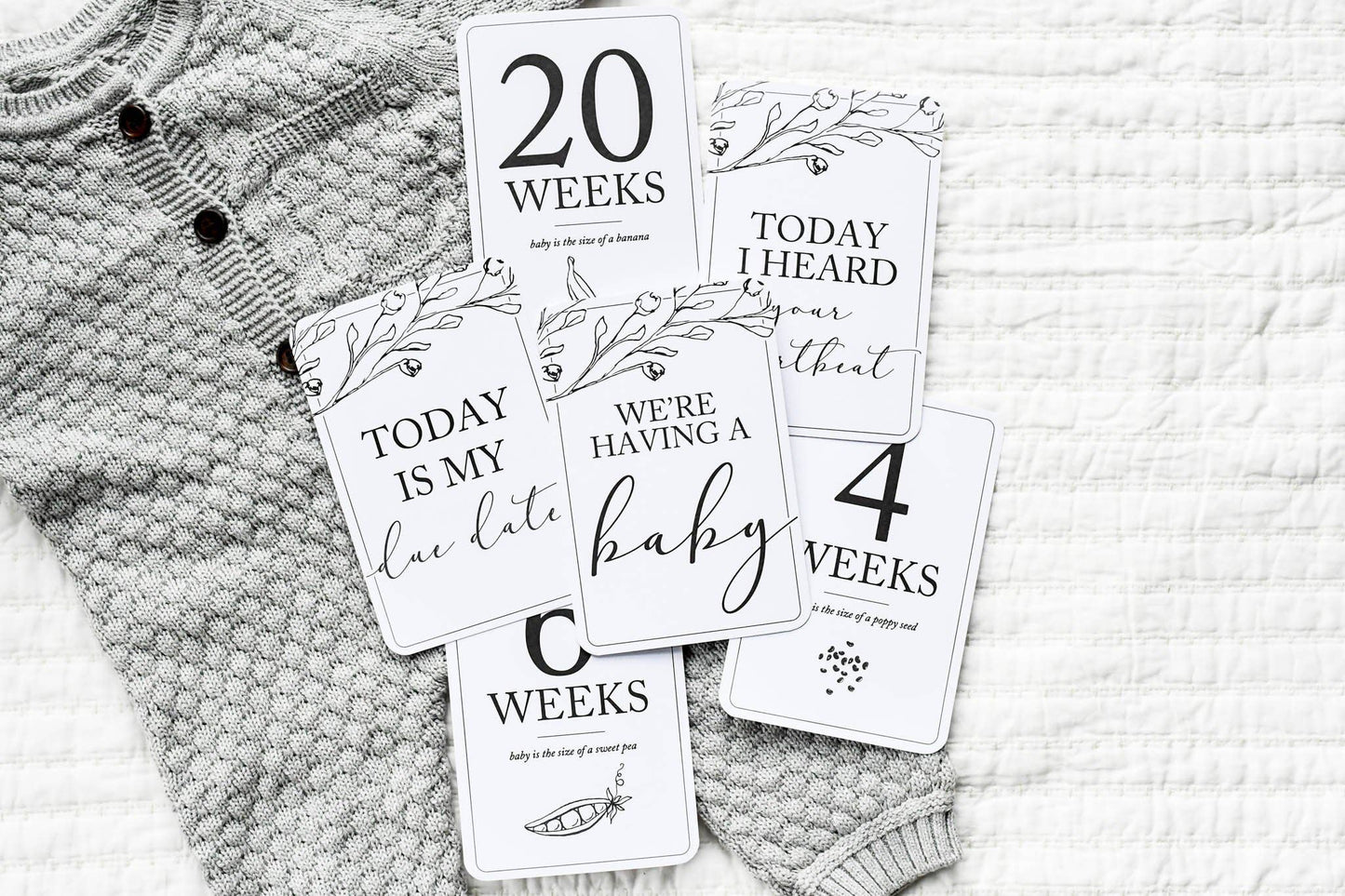 Pregnancy Milestone Cards | Baby Announcement & Reveal