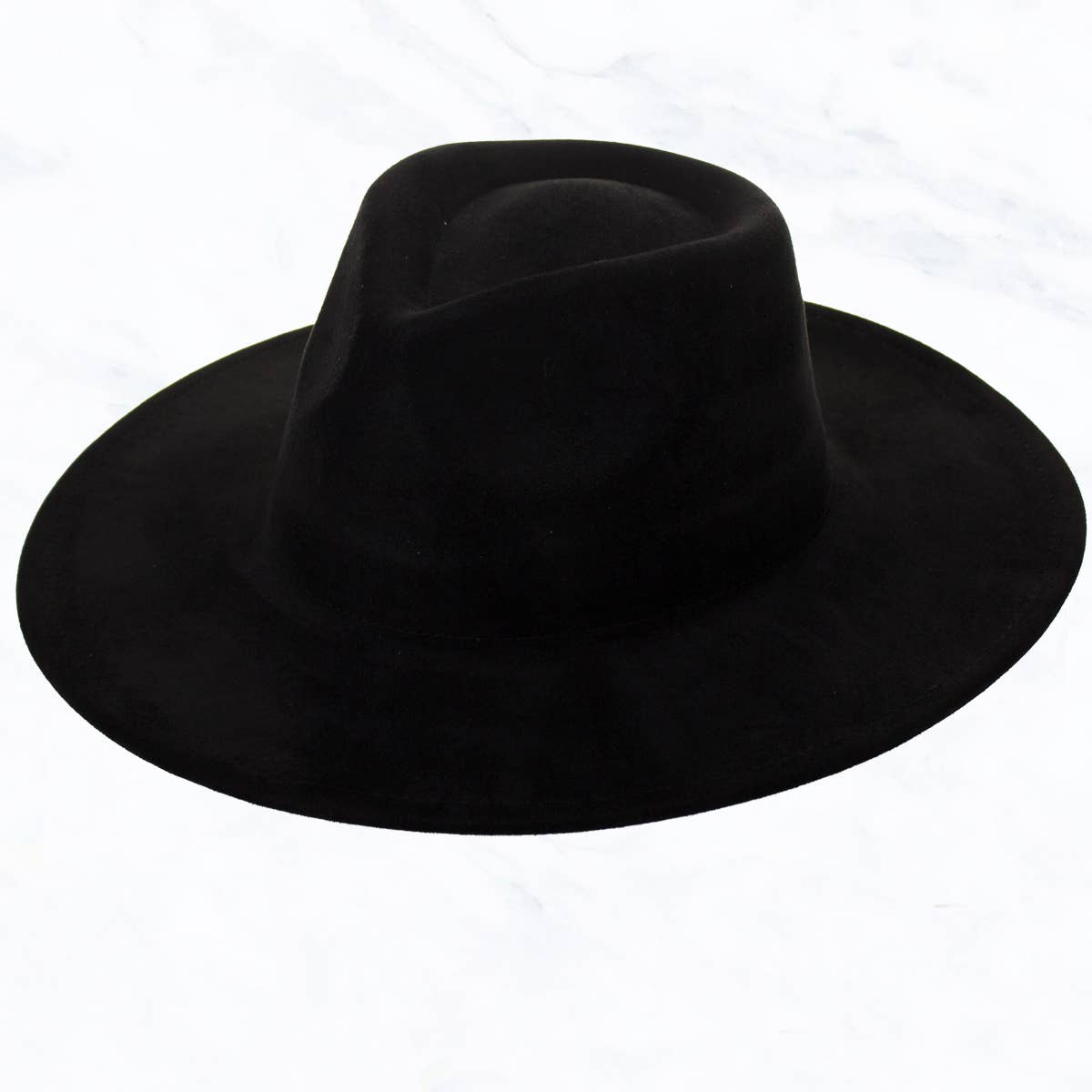 Suzie Q USA - Suede Large Eaves Teardrop Top Fedora Hat: Light Grey