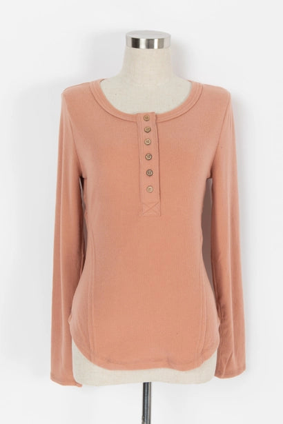 Brushed Easy Knit Top - Blush