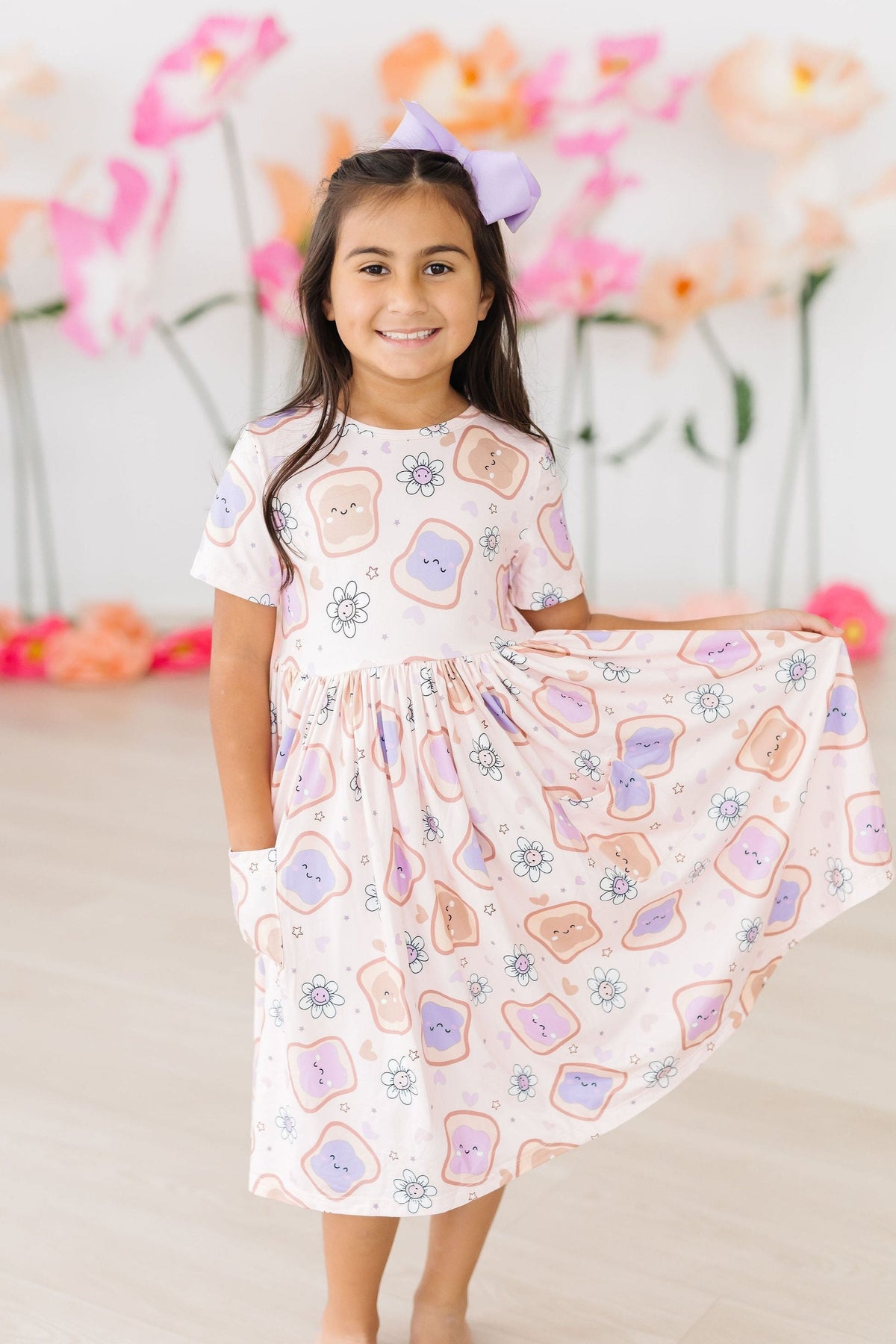 SALE Peanut Butter Jelly Time S/S Pocket Twirl Dress