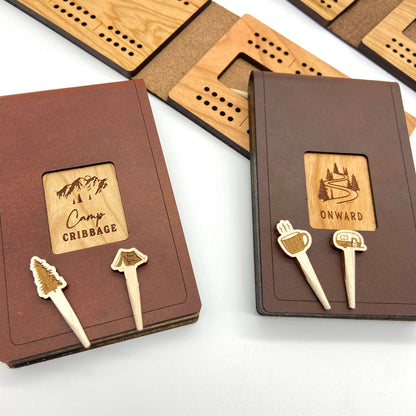 Travel Cribbage Board - Leather