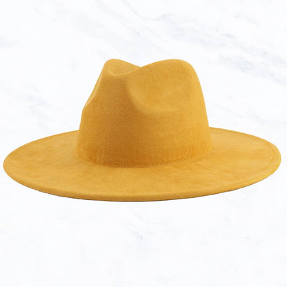 Suzie Q USA - Suede Large Eaves Peach Top Fedora Hat: Plum