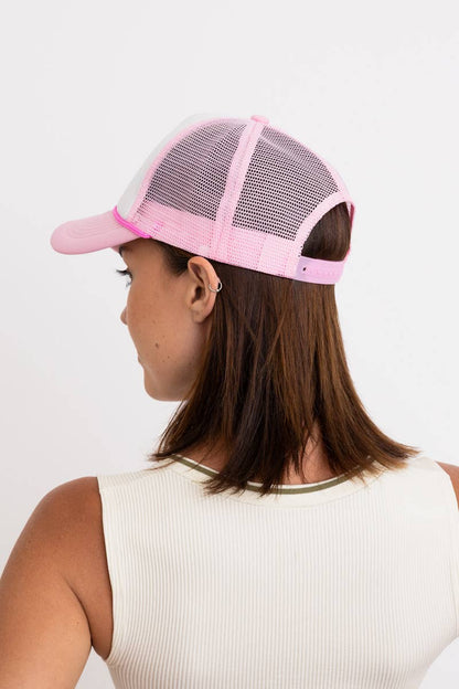 Leto Accessories - Classic Mesh Foam Truckers Hat - High Quality: Pink