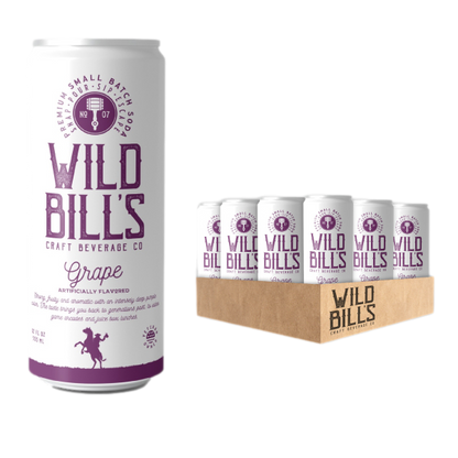 Wild Bill’s Craft Beverage Co. - Grape - Premium Cane Sugar Soda, 12-Pack, Cans