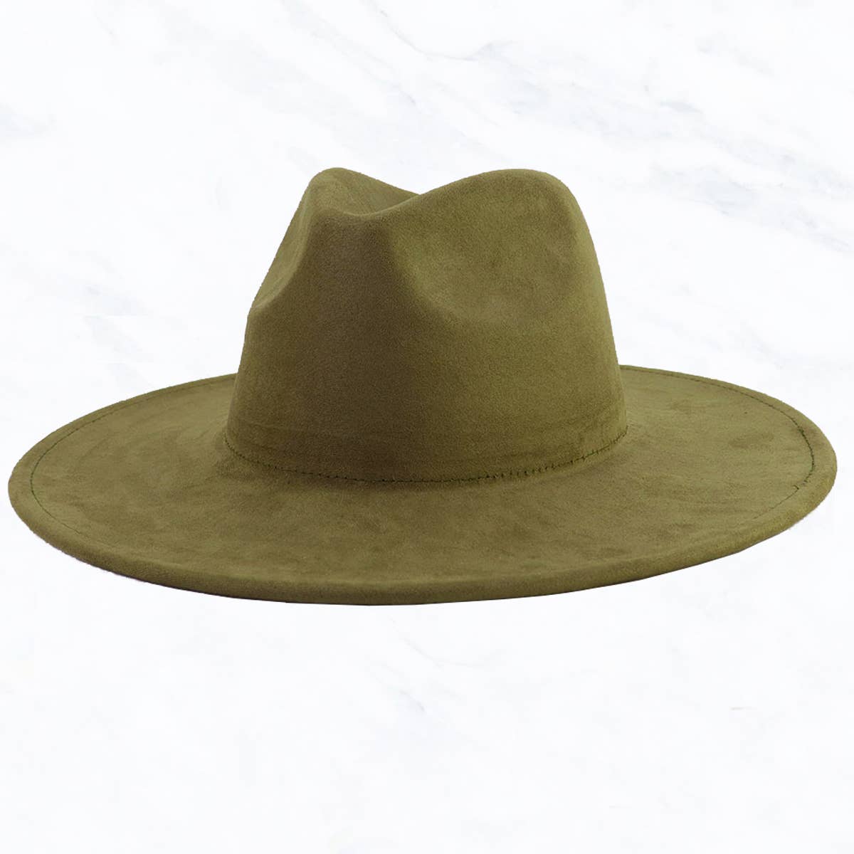 Suzie Q USA - Suede Large Eaves Peach Top Fedora Hat: Camel