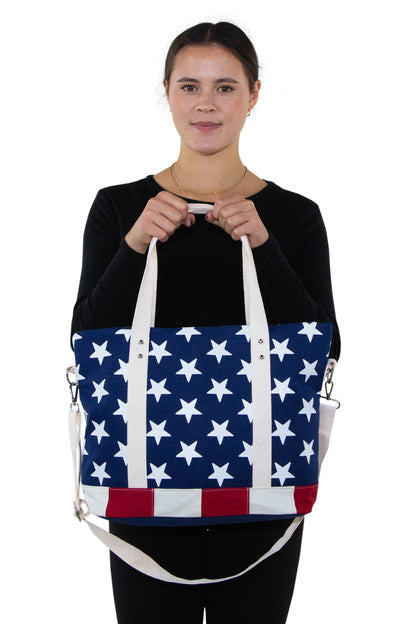 USA Flag Canvas Tote Bag