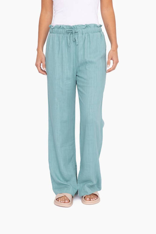 Wide Leg Resort Pants Grey Teal