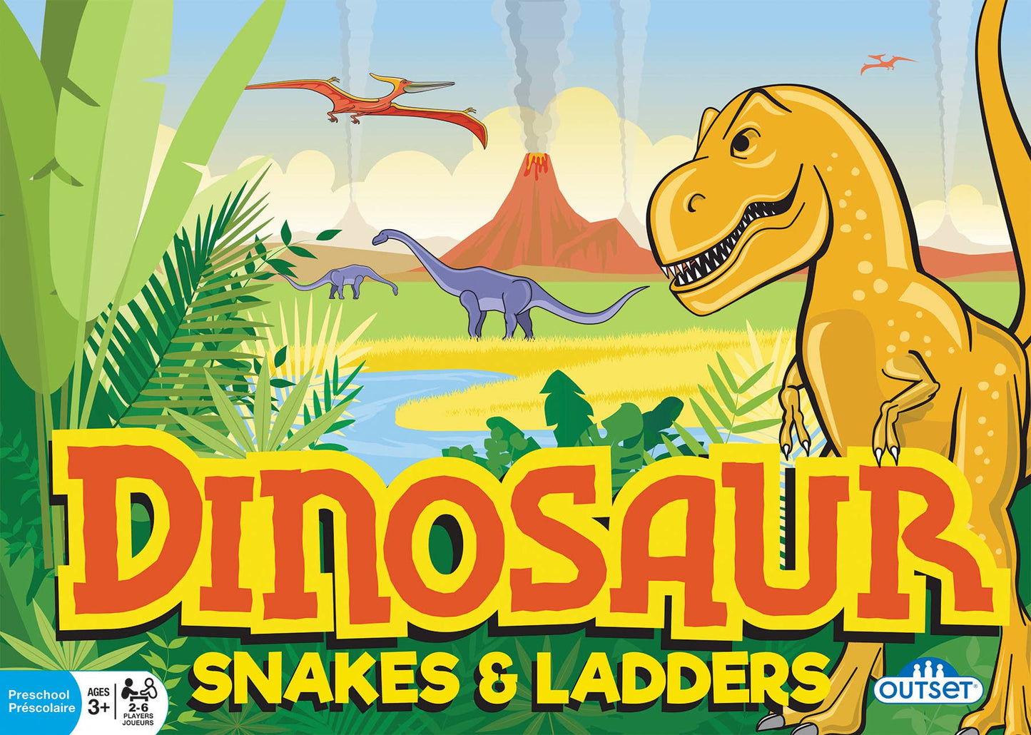 Dinosaur Snakes and Ladders Board Game