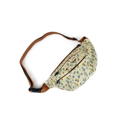 Spring Floral Cream Belt Bag