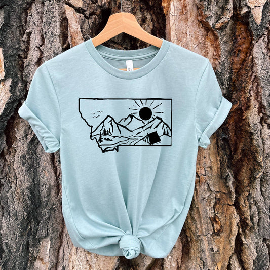 Montana camp tee - dusty blue