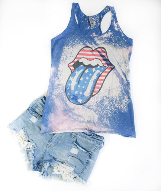 4th of July Tongue Tank Top