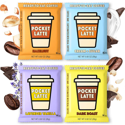 Pocket's Chocolates (Formerly Pocket Latte) - Countertop Starter Set - Coffee Chocolate Bars: 2 cases per flavor ($10 off display)