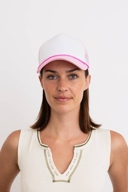 Leto Accessories - Classic Mesh Foam Truckers Hat - High Quality: Pink