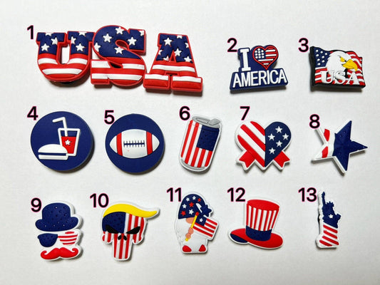 JuliesDecal - Pick your own USA America patriotic shoe charms: #6