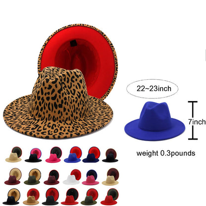 Women Double-Sided Color Matching Jazz Hat: Camel/olive green