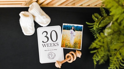 Pregnancy Milestone Cards | Baby Announcement & Reveal