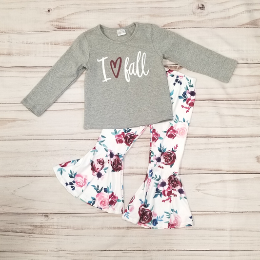 I Love Fall Tee w/Floral Set