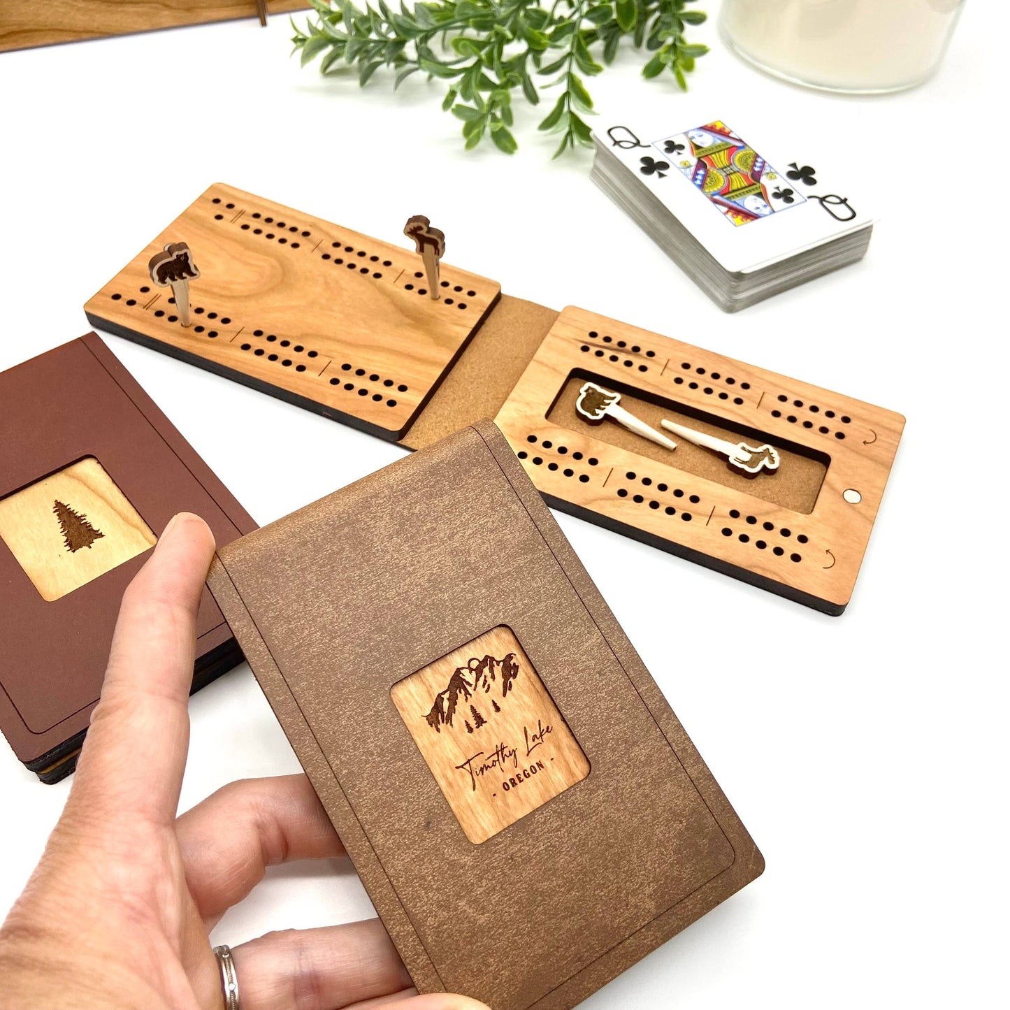 Travel Cribbage Board - Leather