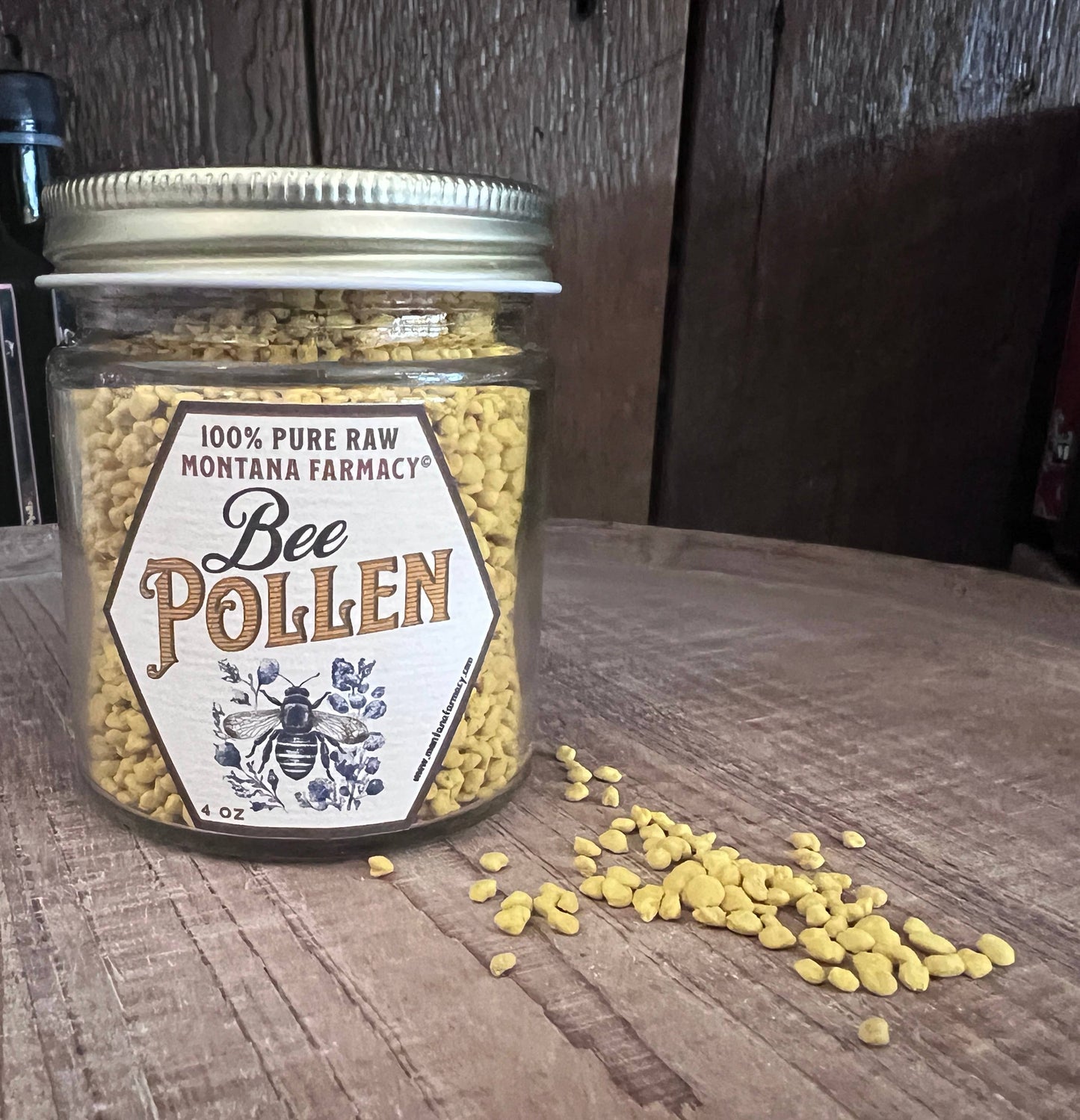 Montana Farmacy Bee Pollen 4oz Small Glass Jar