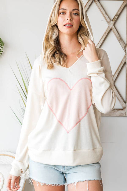 Valentines Heart Patch Hoodie