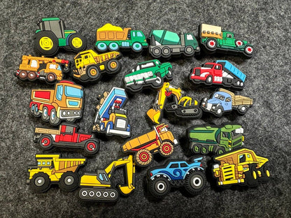 JuliesDecal - Concrete machine Construction Machine Vehicle Road Pile Driver Design shoe charms Best Quality: Set H 6pcs