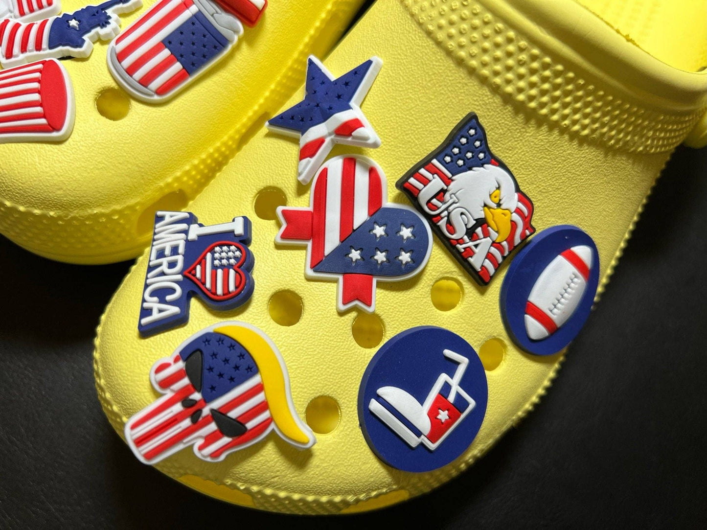 JuliesDecal - Pick your own USA America patriotic shoe charms: #6