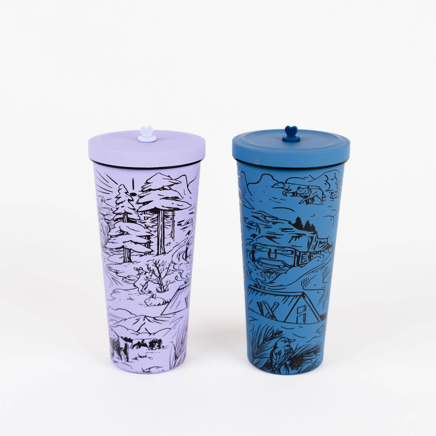 Winter Blues Travel Tumbler: Blue