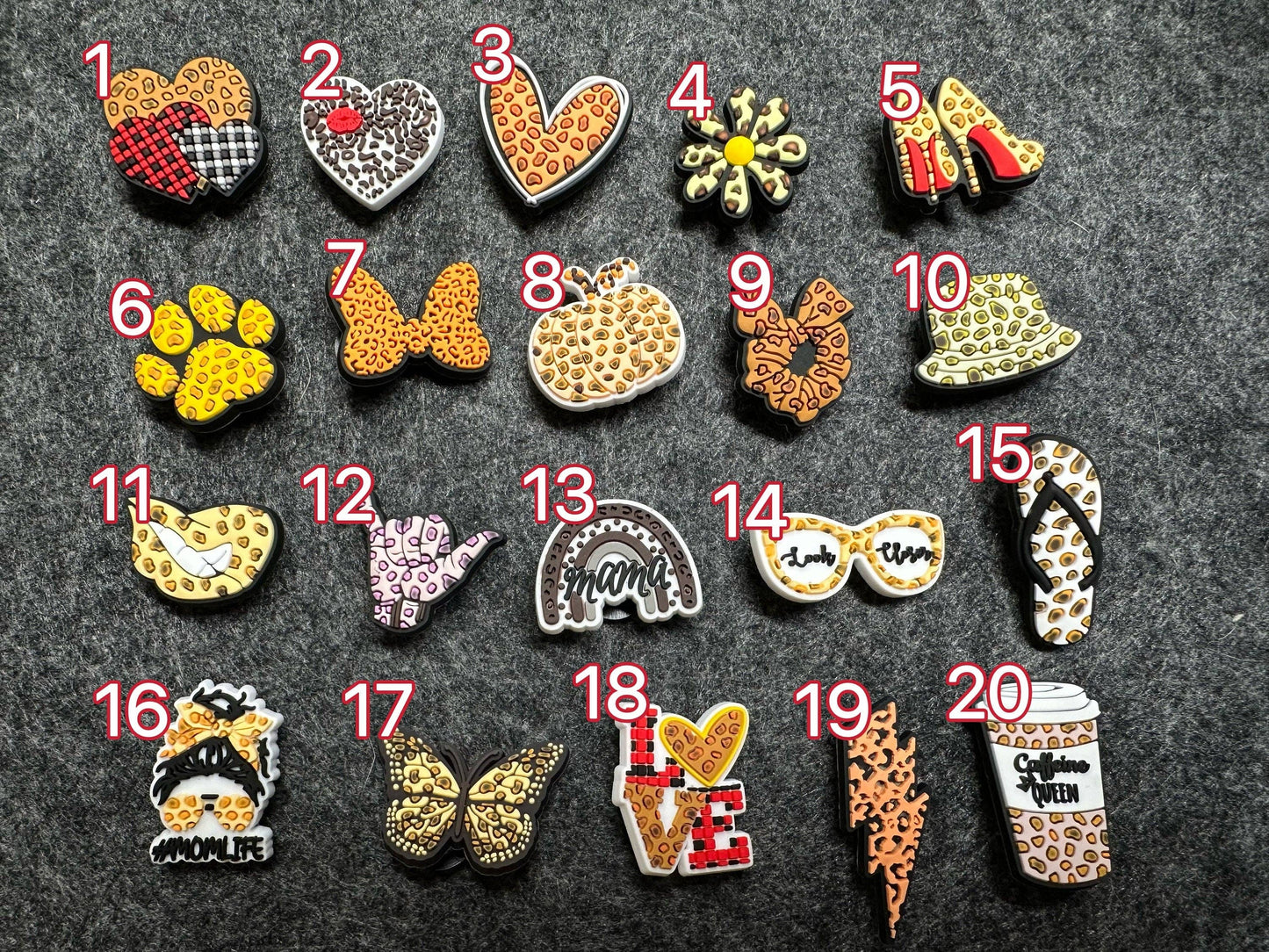 JuliesDecal - Pick your own leopard print cheetahs print sexy Theme Shoe Charms Best Quality JuliesDecalDesign: #9 Hair ring