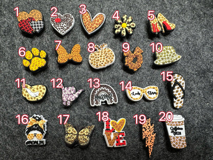 JuliesDecal - Pick your own leopard print cheetahs print sexy Theme Shoe Charms Best Quality JuliesDecalDesign: #9 Hair ring