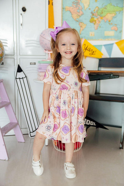 SALE Peanut Butter Jelly Time S/S Pocket Twirl Dress