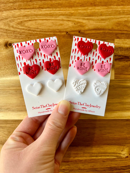 Valentine's Clay Studs