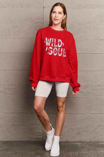 Simply Love Full Size WILD SOUL Graphic Sweatshirt