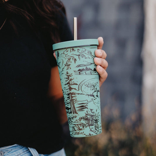 Mystic Moose Travel Tumbler: Sage