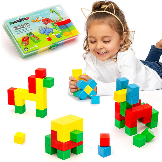 DinoBlox - Educational Magnetic Dinosaur Puzzle Blocks Kit