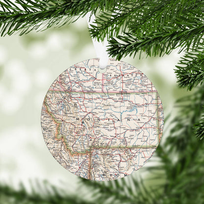 Montana Map Christmas Ornament