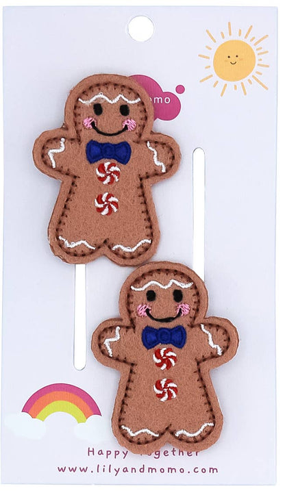 The Gingerbread Friend Hair Clips- Multi
