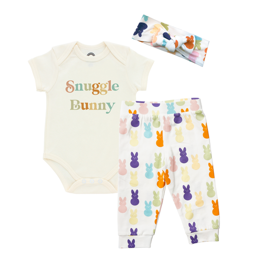 Snuggle Bunny Easter Bunny Cotton Baby Onesie Set
