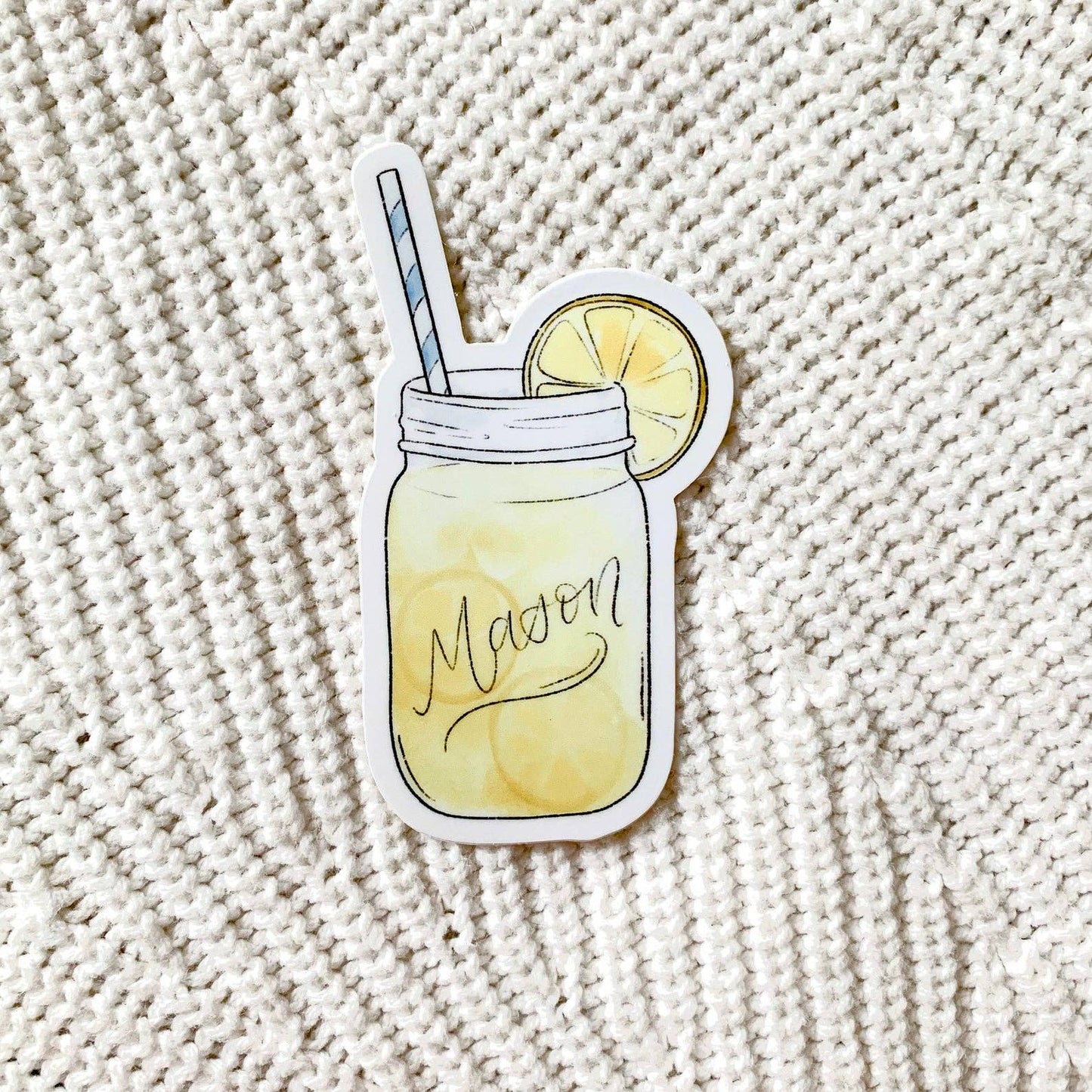Lemonade Mason Jar Sticker 3.5x3in.