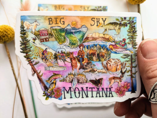 Mary Felker Art and Design - Montana Sticker, Montana Decal, montana souvenir